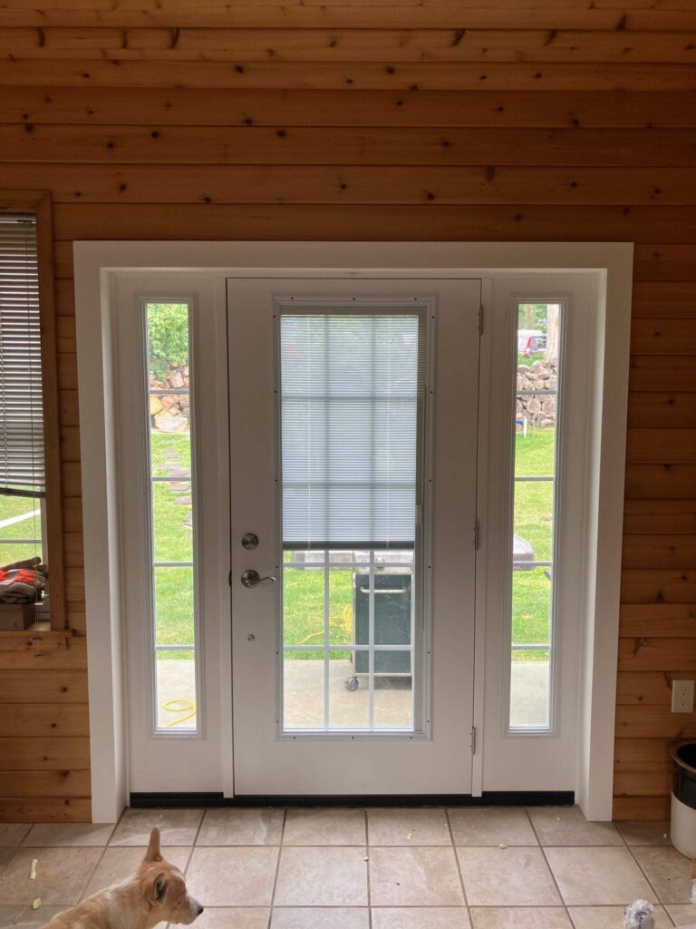 Interior of new exterior door